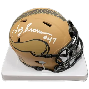 Joey Browner Autographed Minnesota Vikings Salute to Service Mini Helmet