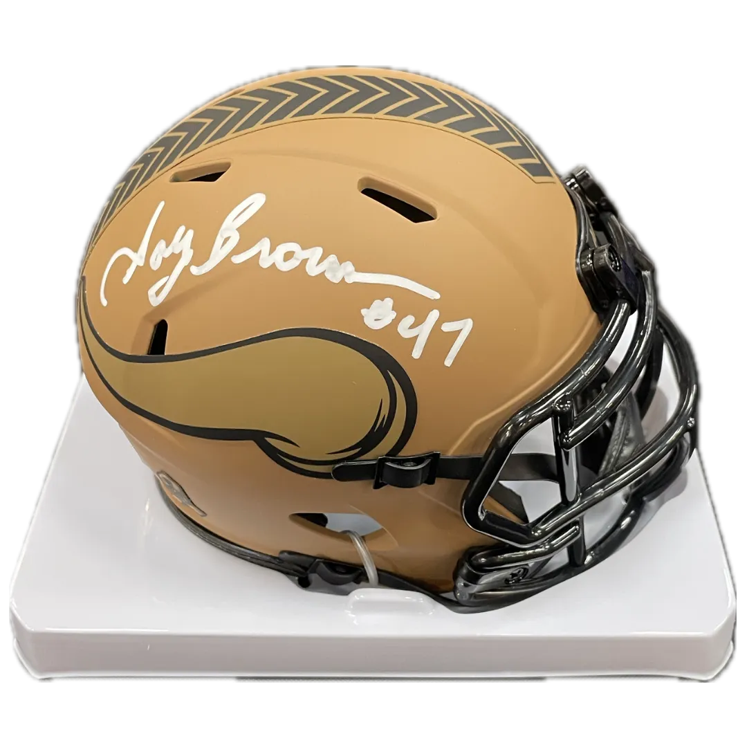 Joey Browner Autographed Minnesota Vikings Salute to Service Mini Helmet