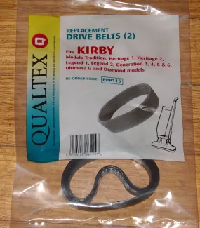 Kirby Agitator Belts (Pkt 2) - Suits all Kirby models. - Qualtex Part # PPP115