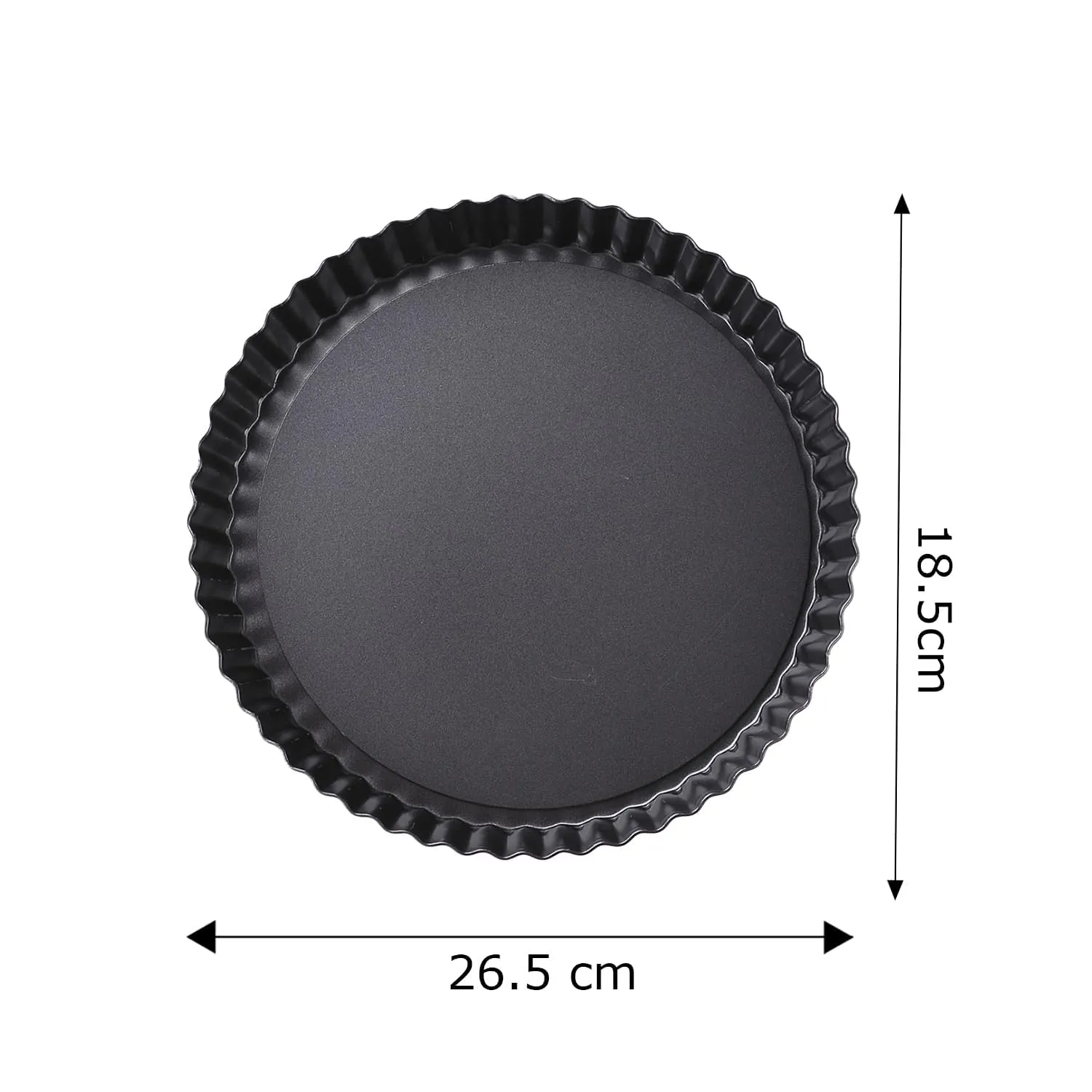 Kuber Industries Pie and Pizza Pan with Removeable Bottom|Carbon Steel Tart Pan-Pack of 2 (Black)