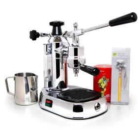 La Pavoni Europiccola (Chrome Base black handles) 220v - LPLELQ01UK