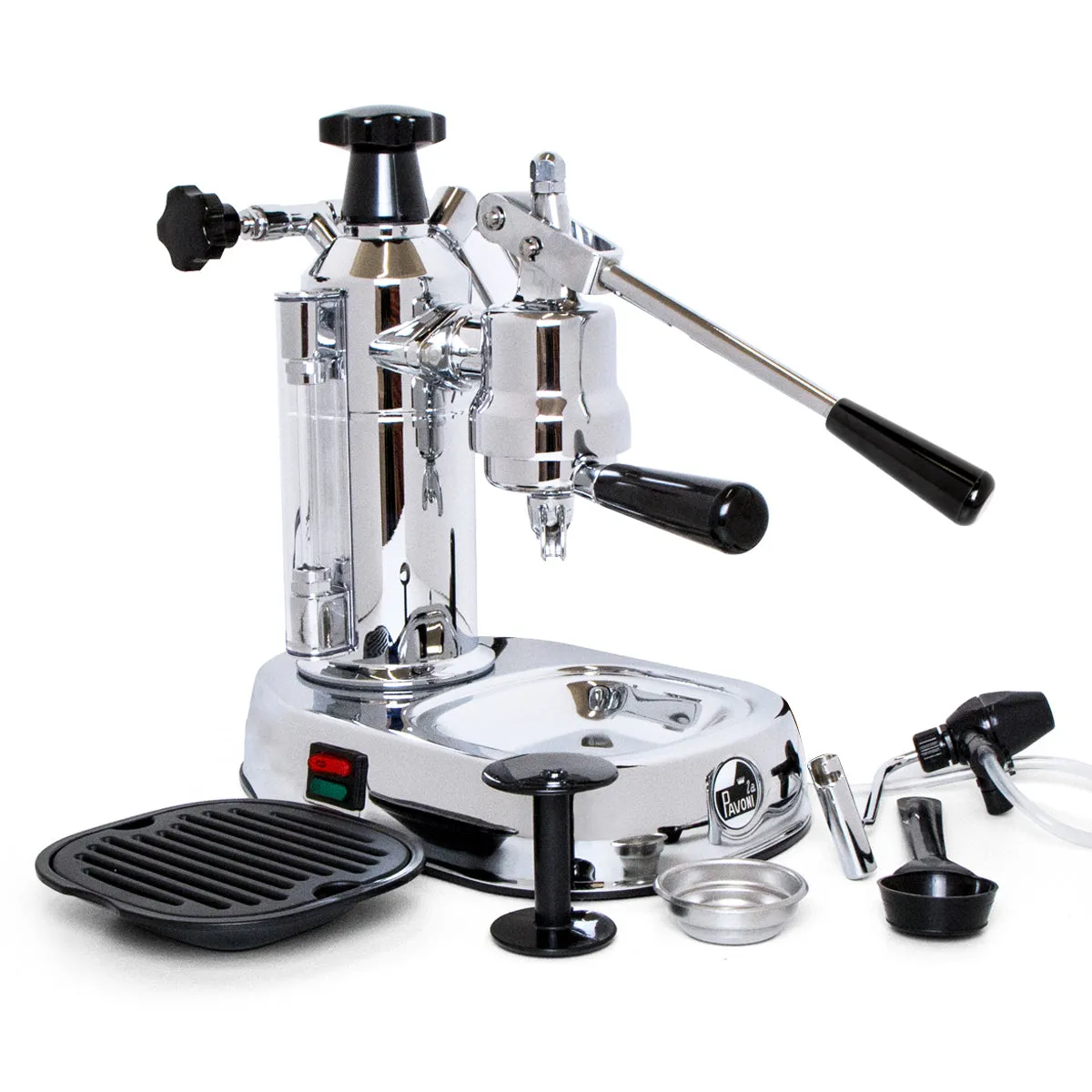 La Pavoni Europiccola (Chrome Base black handles) 220v - LPLELQ01UK