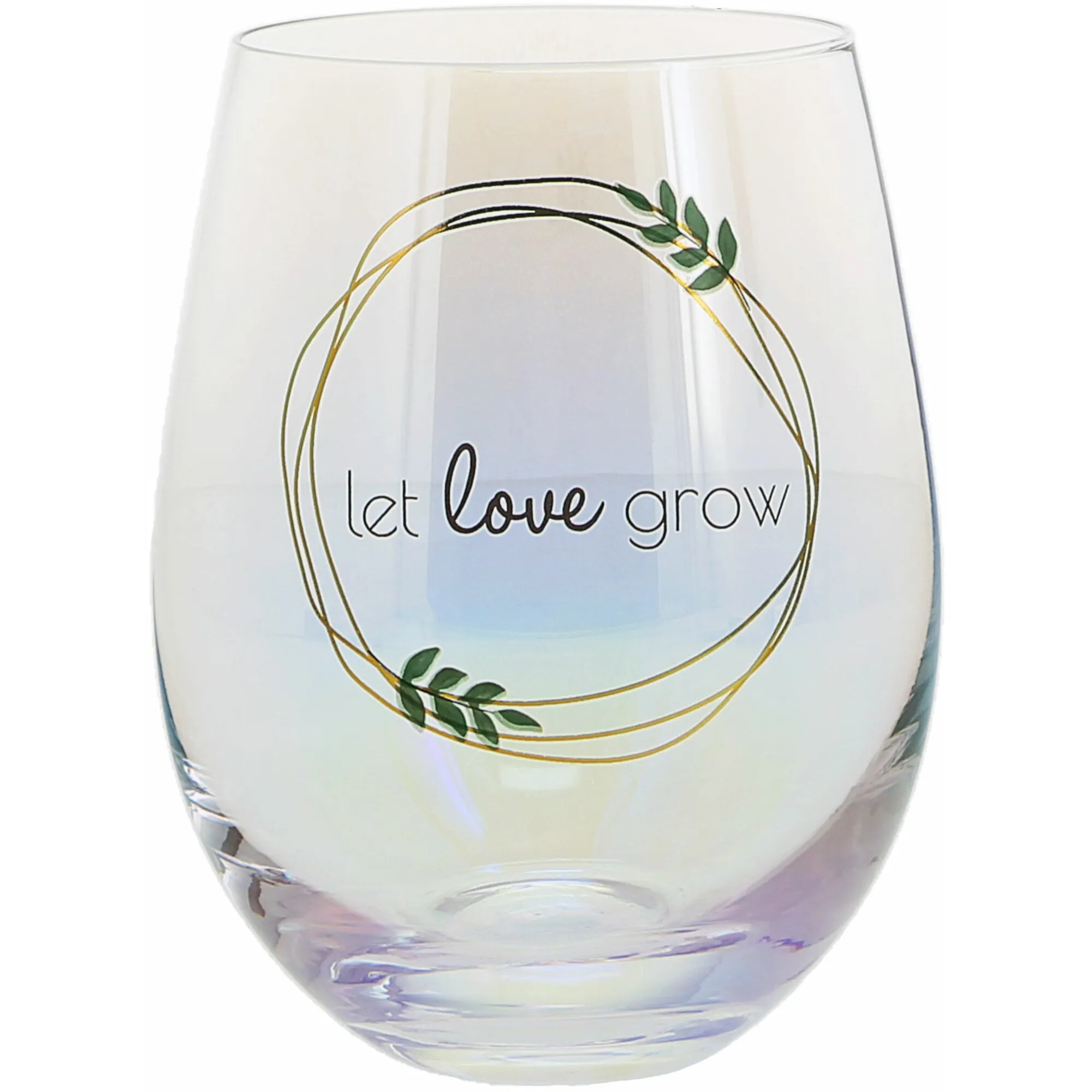 Let Love Grow 18 oz Stemless Wine Glass