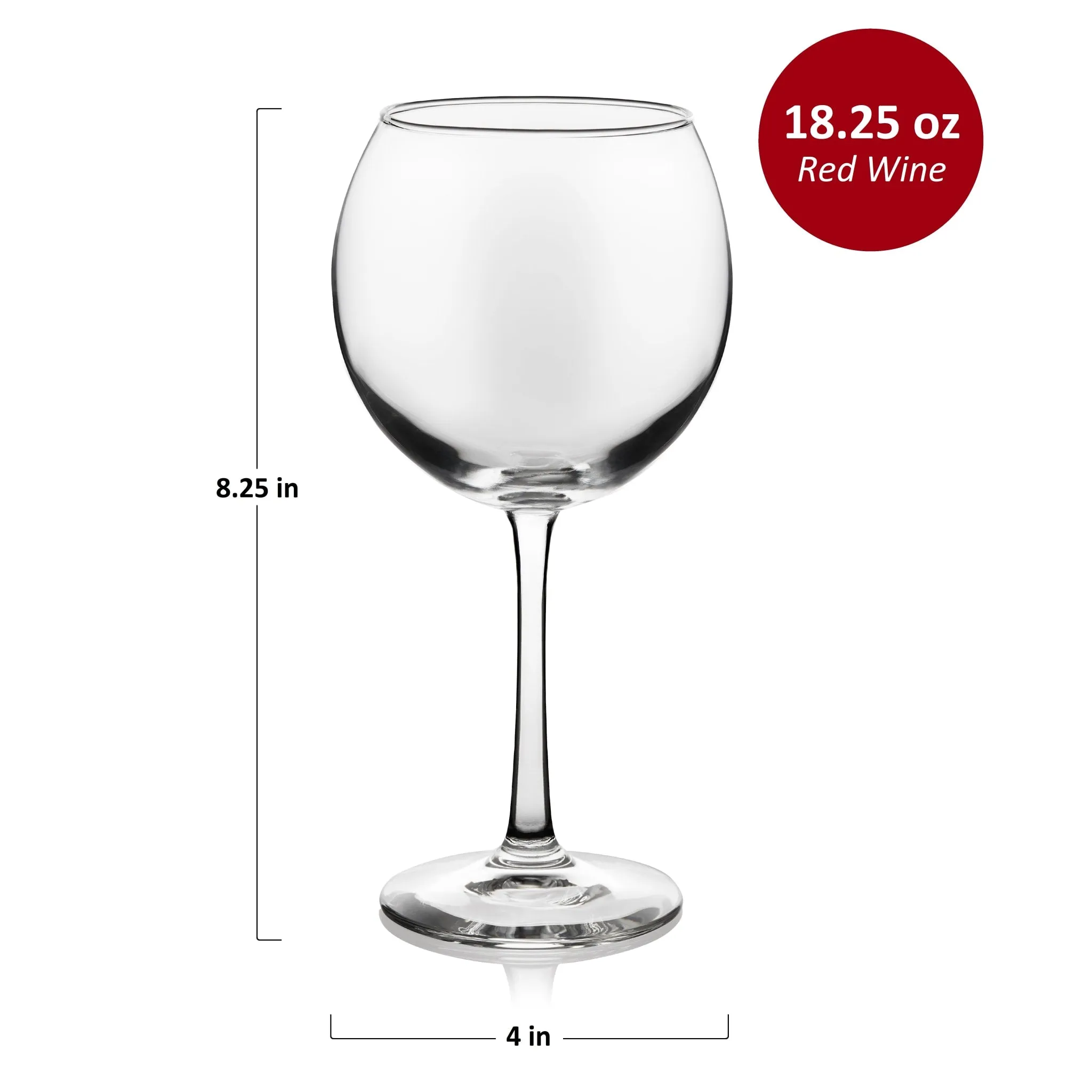 Libbey Vina Red Wine Glasses, 18.25 ounce, Set of 6