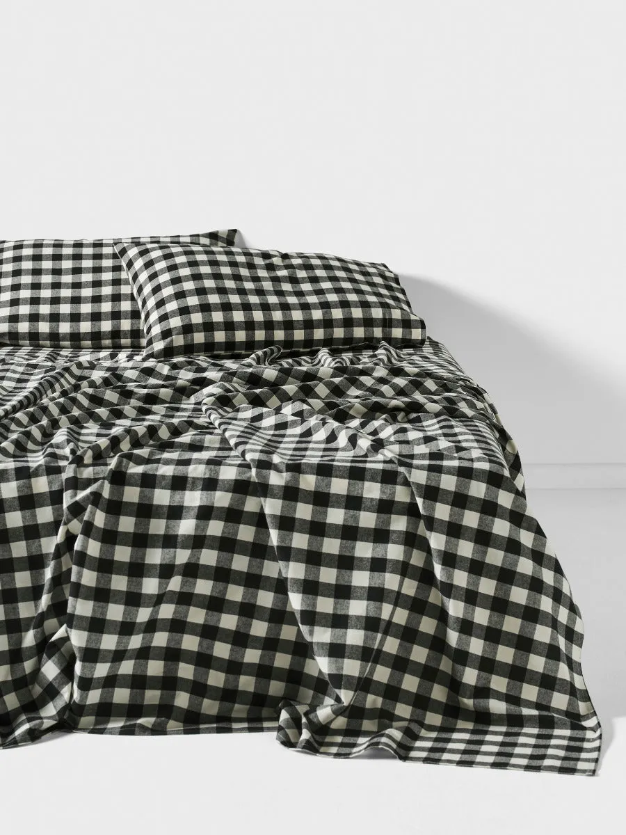 LINEN HOUSE WREN SHEET SET - BLACK