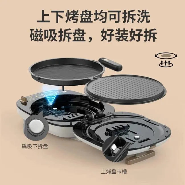 Liren Electric Baking Pan LR-3027S, the upper and lower plates are removable and washable, can be used as a timer frying machine, deep pancake pan, pancake pan, barbecue pan, sandwich breakfast machine