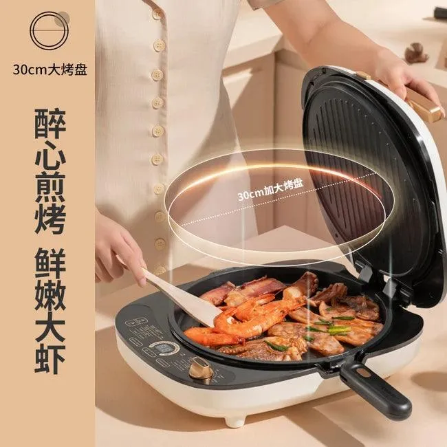 Liren Electric Baking Pan LR-3027S, the upper and lower plates are removable and washable, can be used as a timer frying machine, deep pancake pan, pancake pan, barbecue pan, sandwich breakfast machine