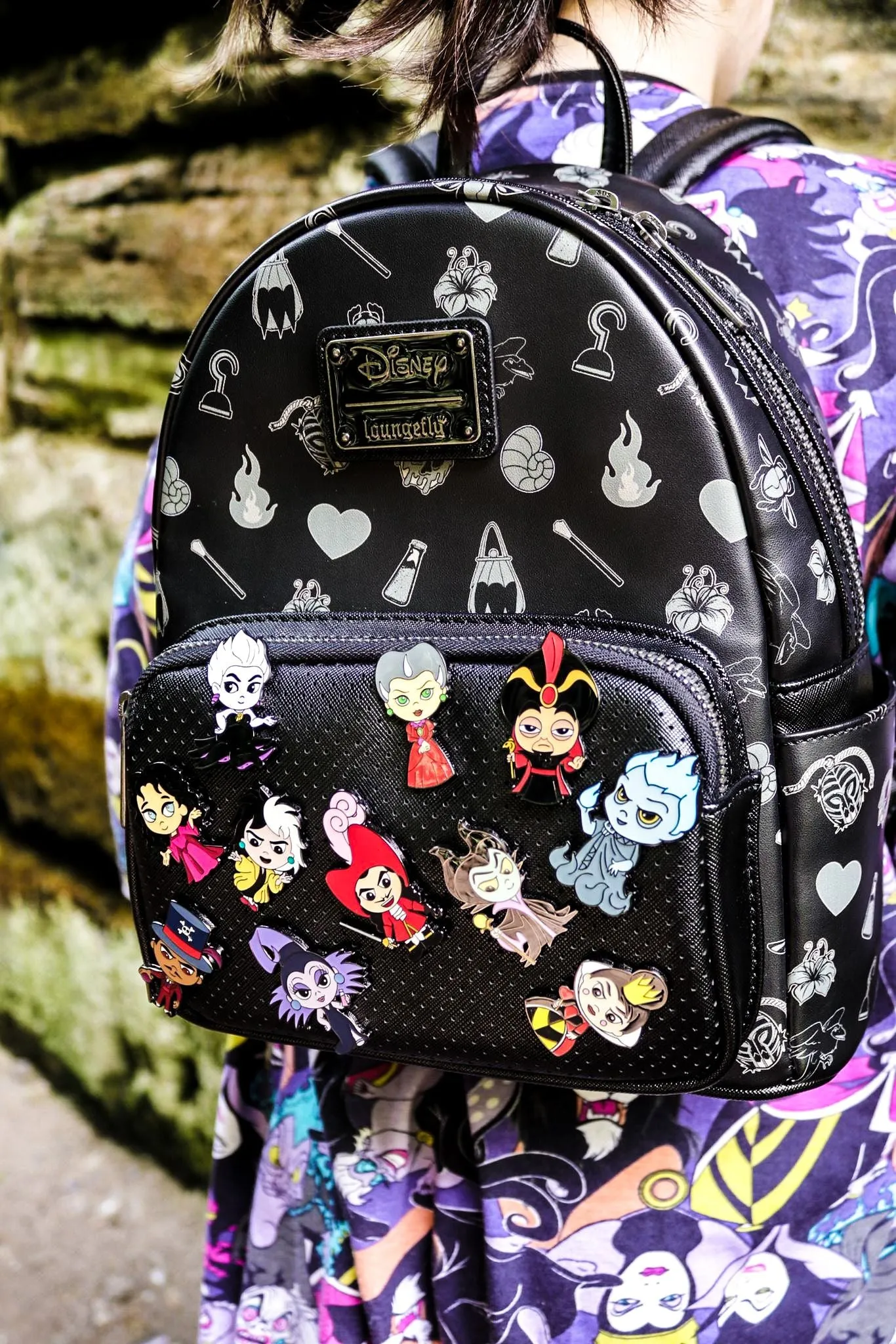 Loungefly Disney Villains Pin Trader Mini Backpack