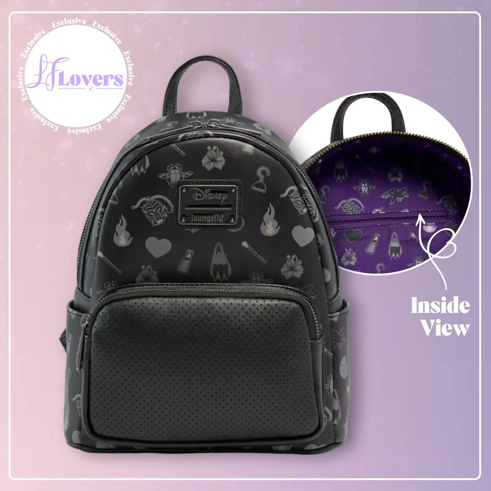 Loungefly Disney Villains Pin Trader Mini Backpack