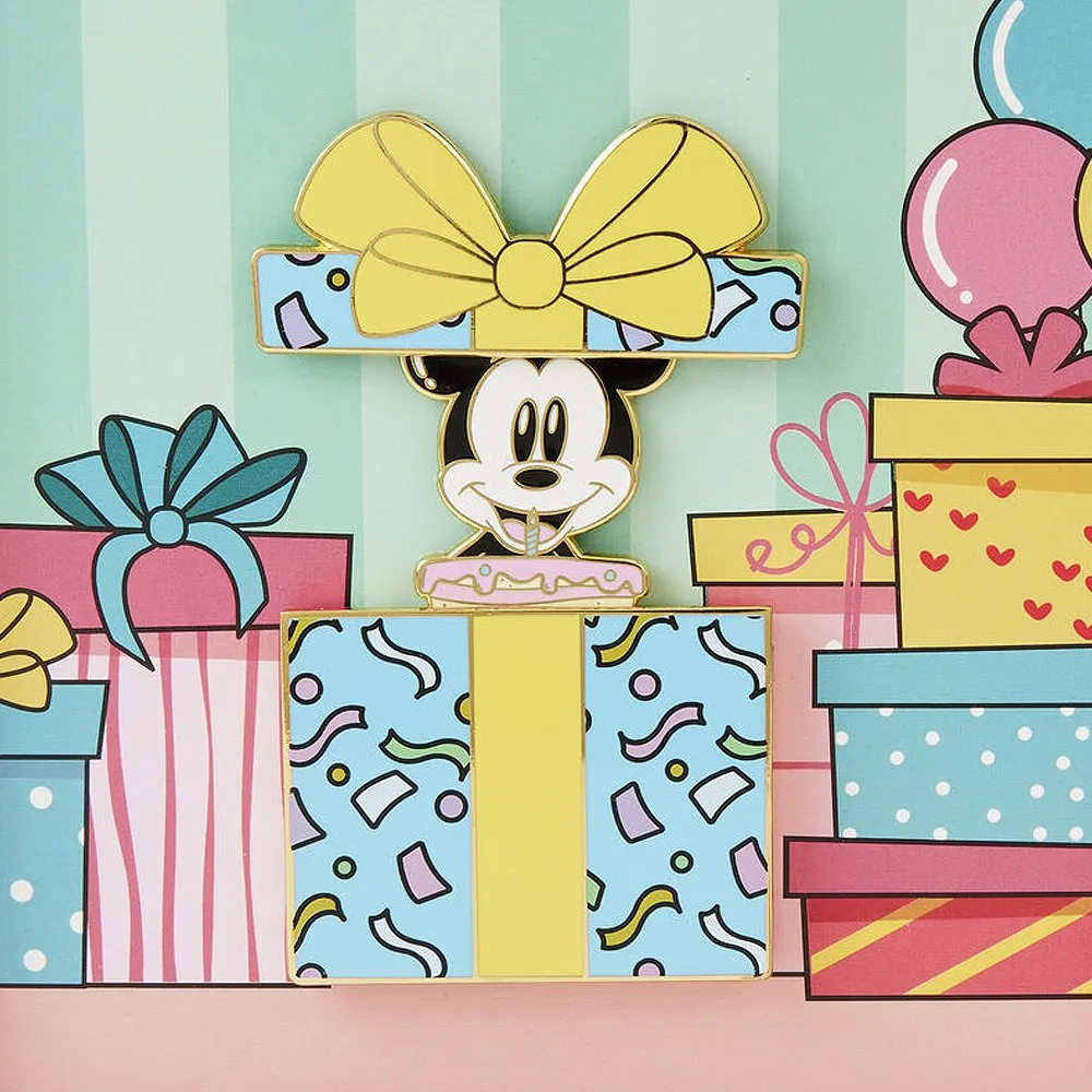 Loungefly x Mickey Mouse Birthday Present Surprise 3" Collector Box Pin