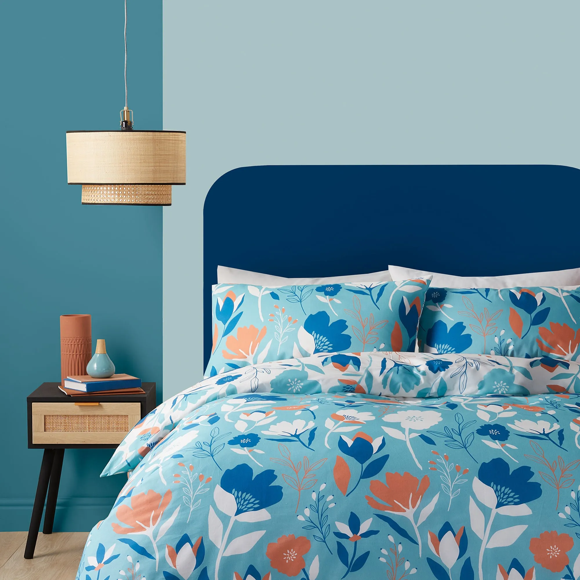 Luna Duvet Cover Set by Fusion in Duck Egg