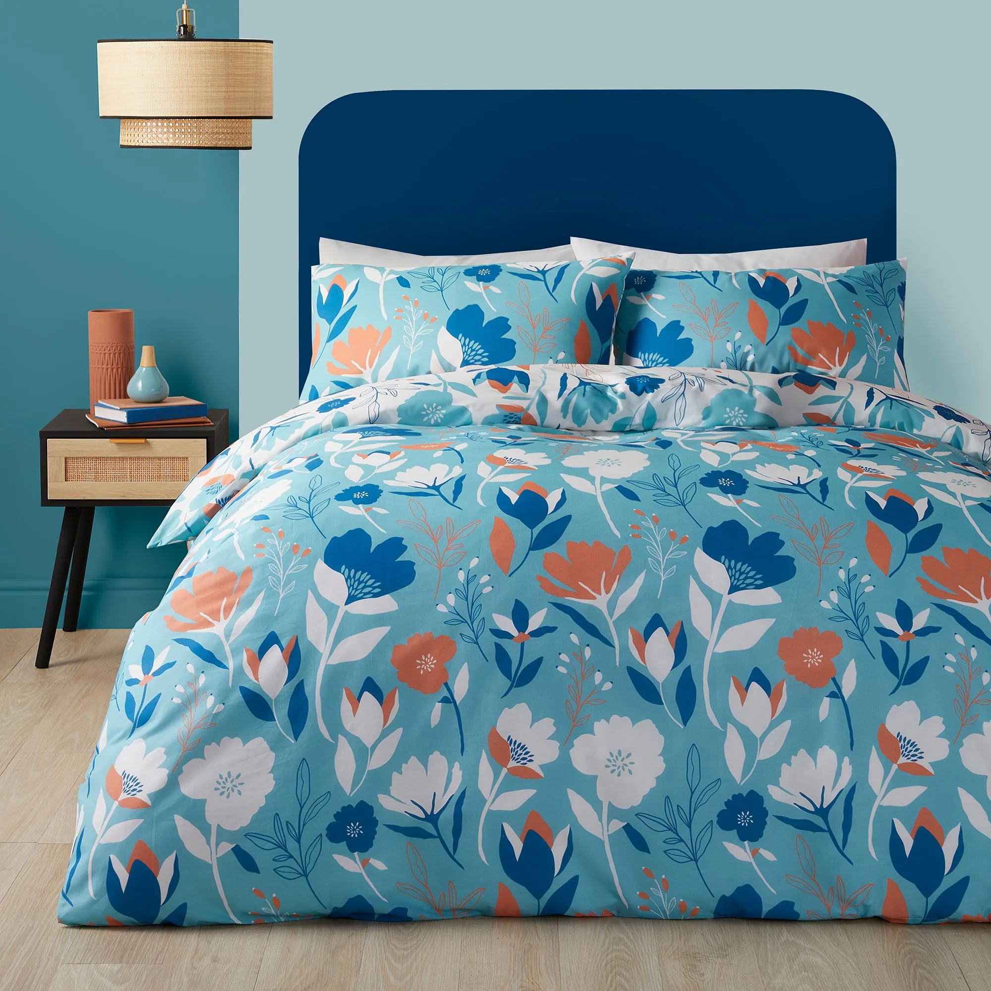 Luna Duvet Cover Set by Fusion in Duck Egg