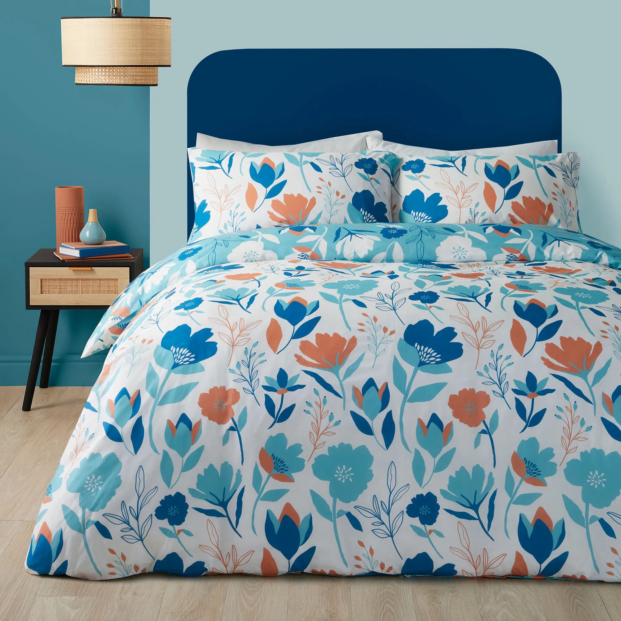 Luna Duvet Cover Set by Fusion in Duck Egg