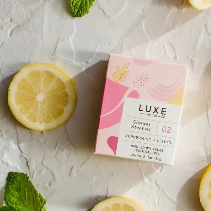 Luxe Peppermint   Lemon Shower Steamer Fizzy Bomb