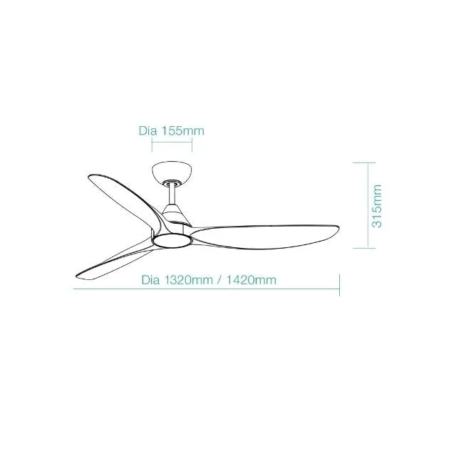 Martec Seaforth DC 1320mm Ceiling Fan Matt Black/Teak