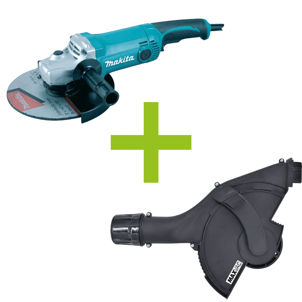 MAXVAC Dust Shroud & Makita 230mm Angle Grinder Package, Pre-Installed