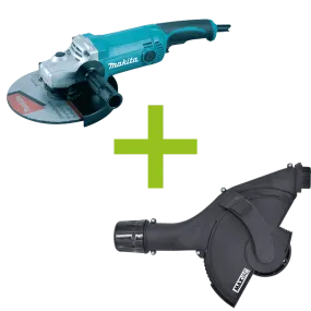 MAXVAC Dust Shroud & Makita 230mm Angle Grinder Package, Pre-Installed