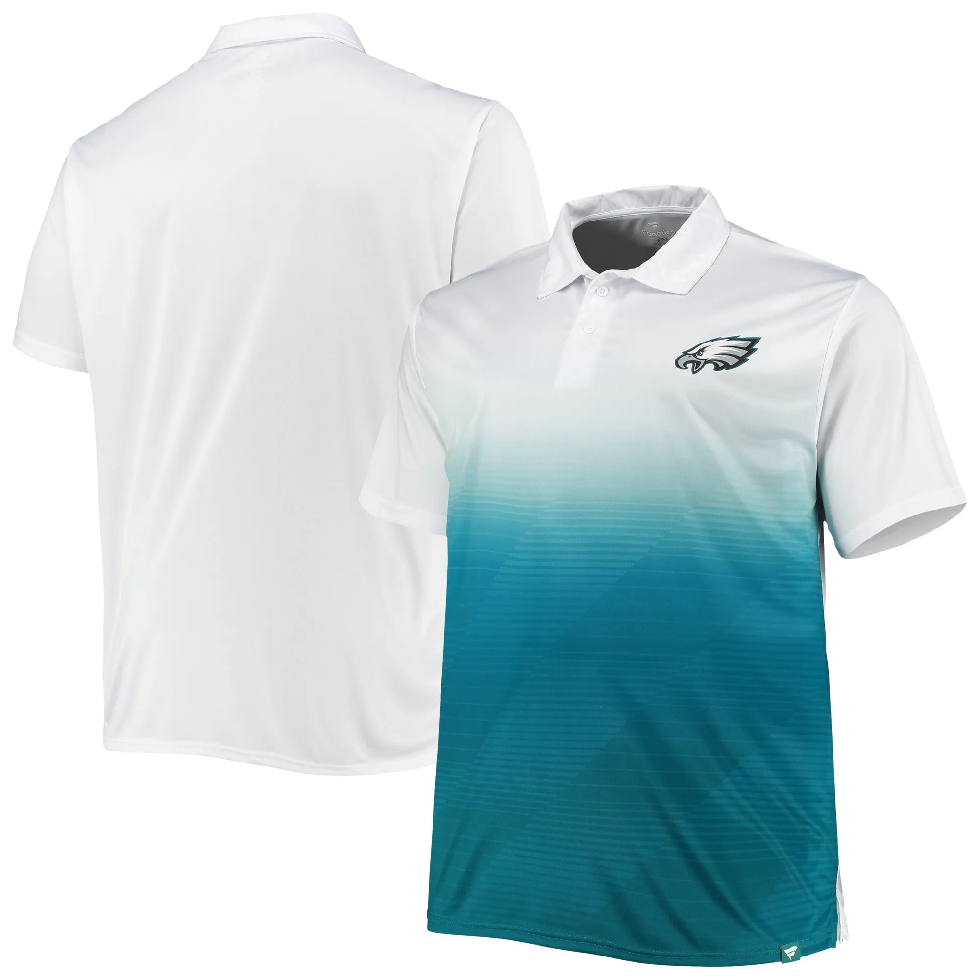 Men's White/Midnight Green Philadelphia Eagles Big & Tall Fade Polo