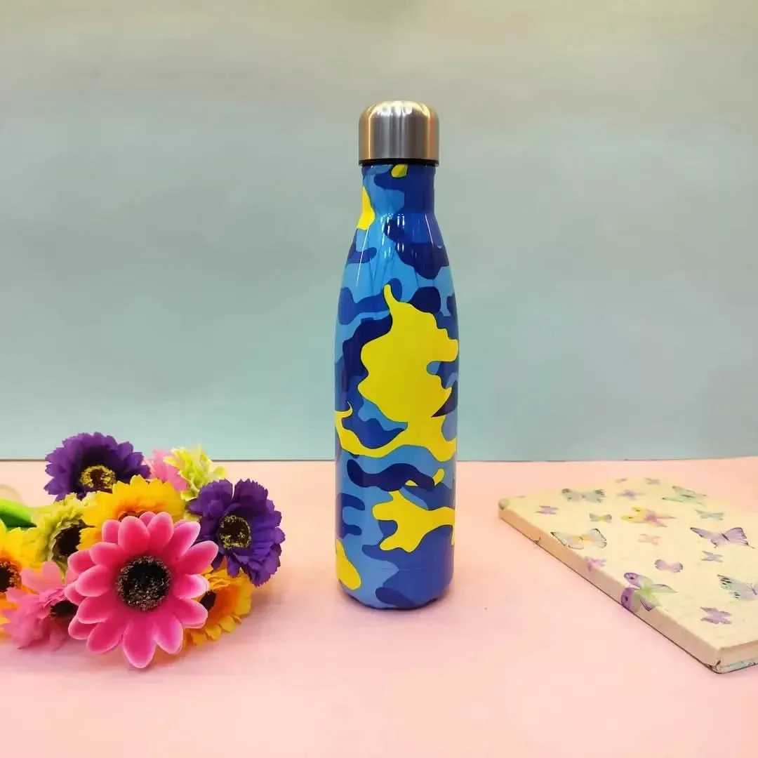 Military Steel Printed Water Bottle (Multi Colours,500mL)