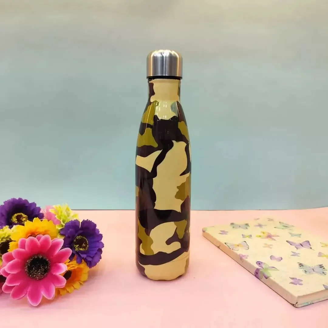 Military Steel Printed Water Bottle (Multi Colours,500mL)