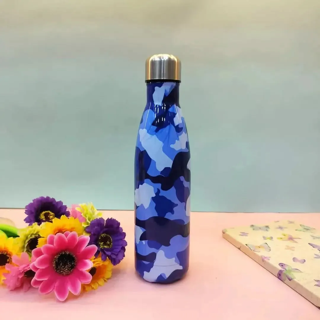 Military Steel Printed Water Bottle (Multi Colours,500mL)