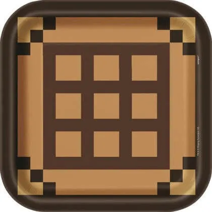 Minecraft - 9" Square Square Plates (8ct)