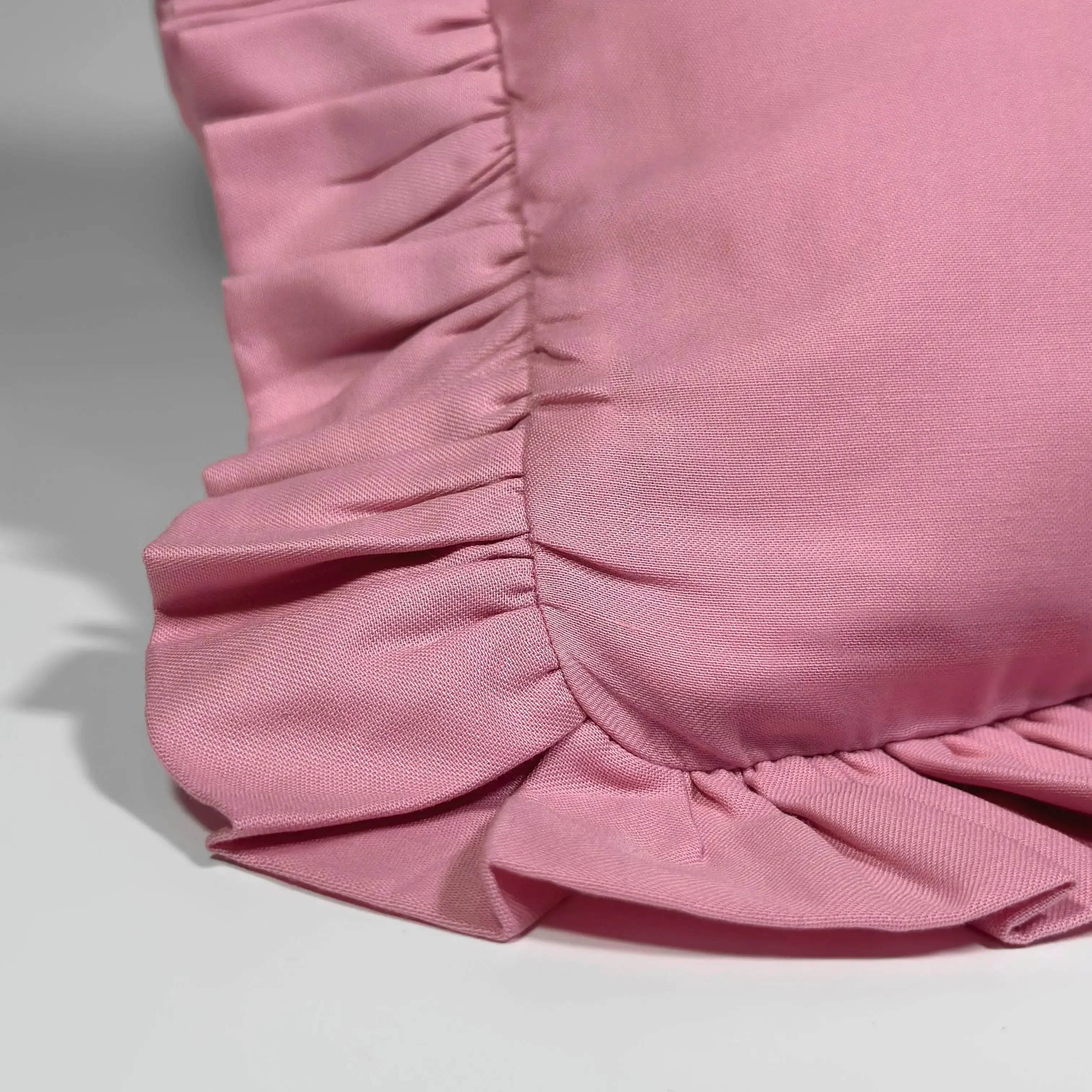 Mini Cotton Ruffled Pillowcase, Bubblegum Pink