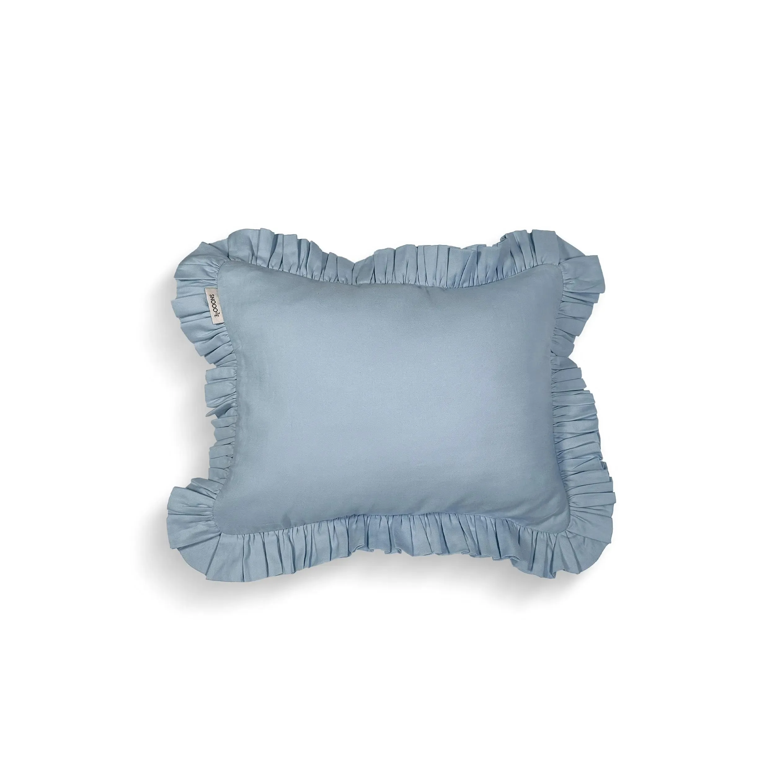 Mini Cotton Ruffled Pillowcase, Butterfly Blue