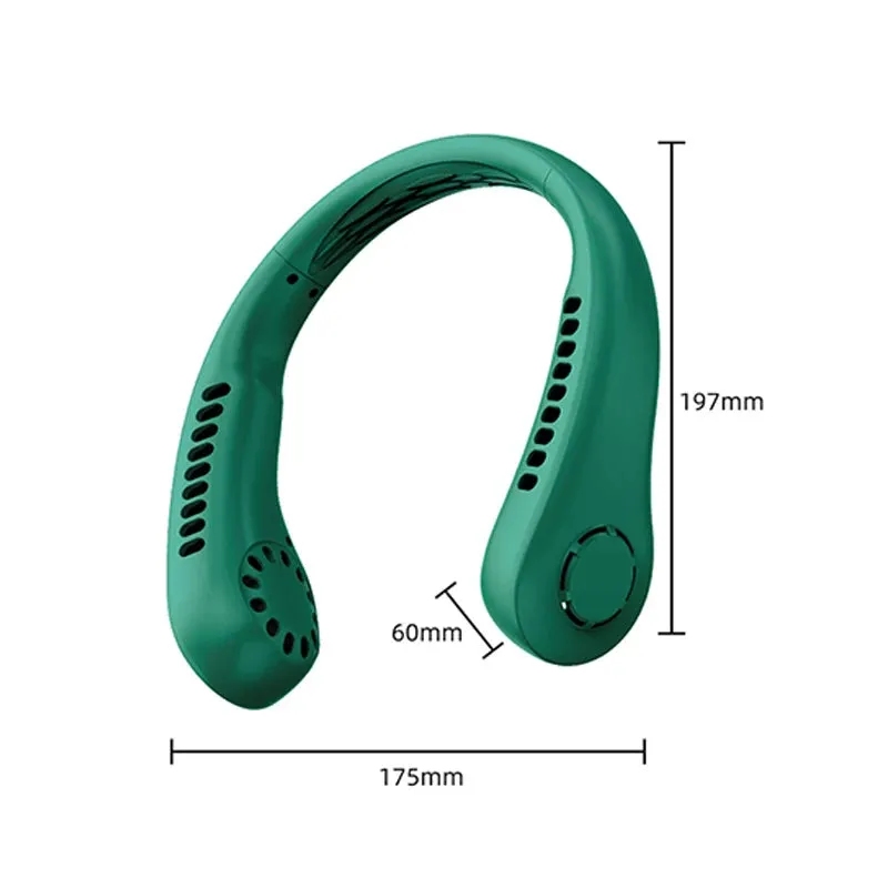 Mini Neck Fan Portable Bladeless Hanging  1200mAh Rechargeable 3 Speeds.