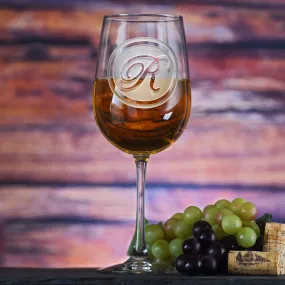 Monogram Engraved Wine Glass