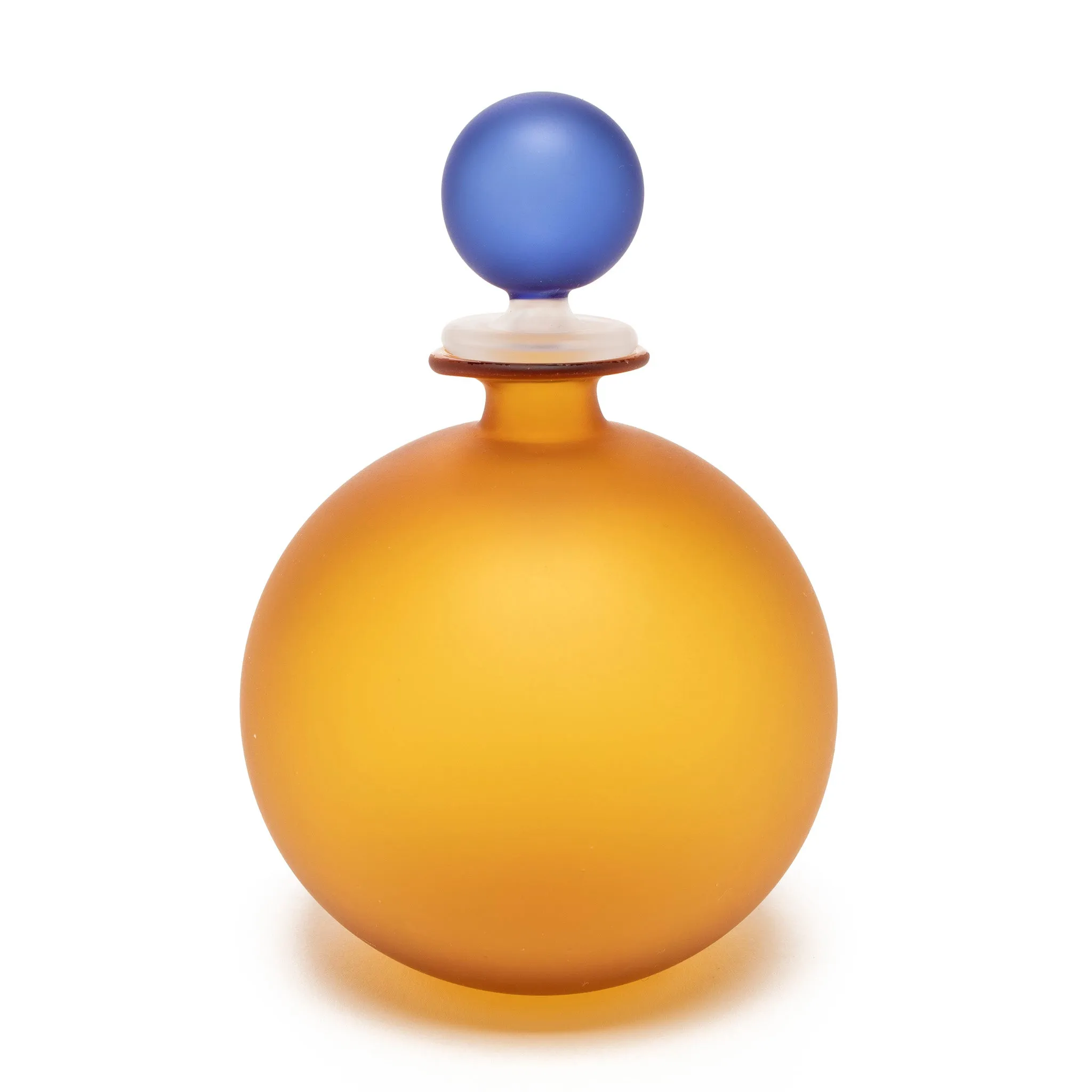 Murano Glass Perfume Bottle - Medium Round Style in Amber