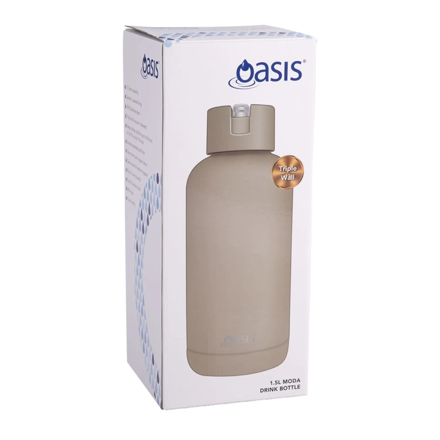 Oasis Stainless Steel Insulated Ceramic Moda Bottle 1.5L