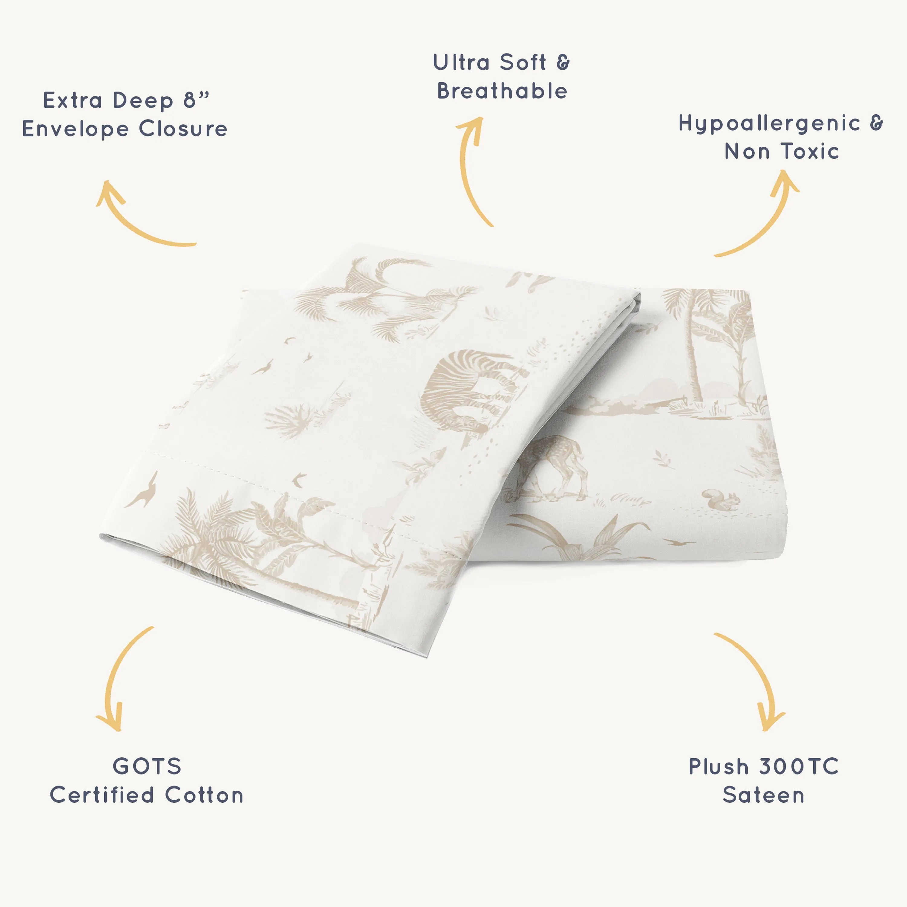 Organic Toddler Pillowcase - Safari