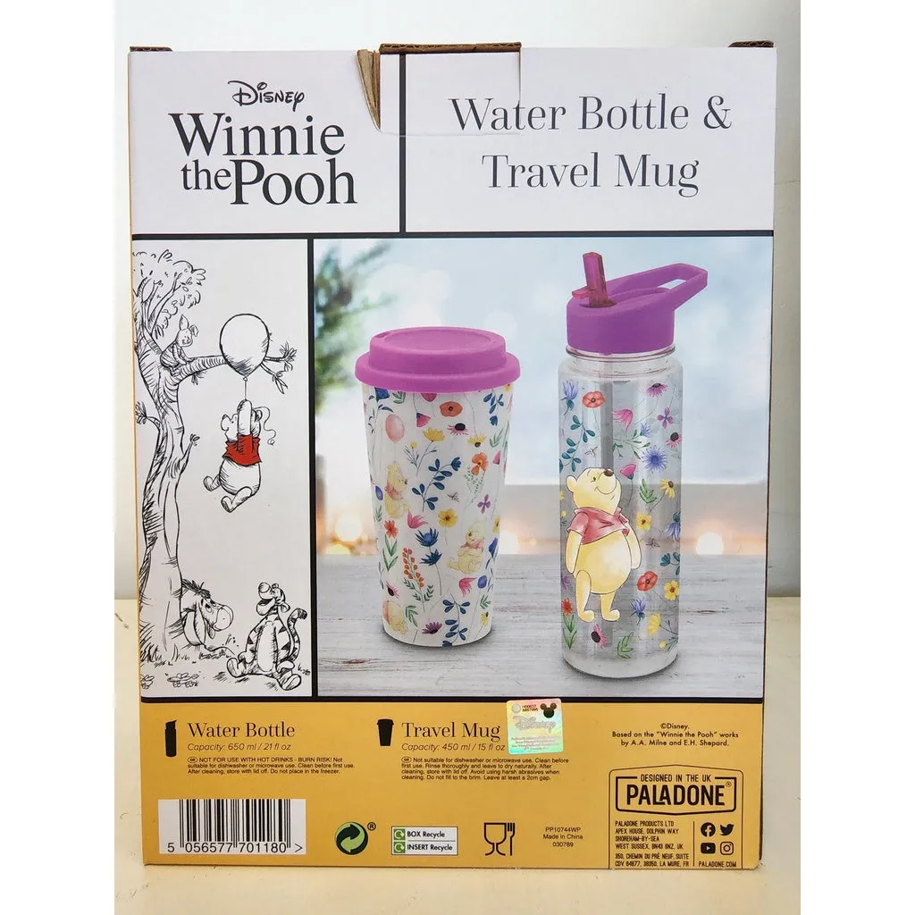 Paladone Winnie the Pooh Hydration Set - Water Bottle & Travel Mag Set