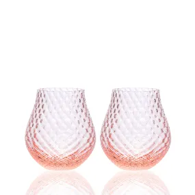 Phoebe Rose Stemless Wine Glasses