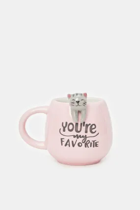 Pink Cat Embossed Mug (11oz)