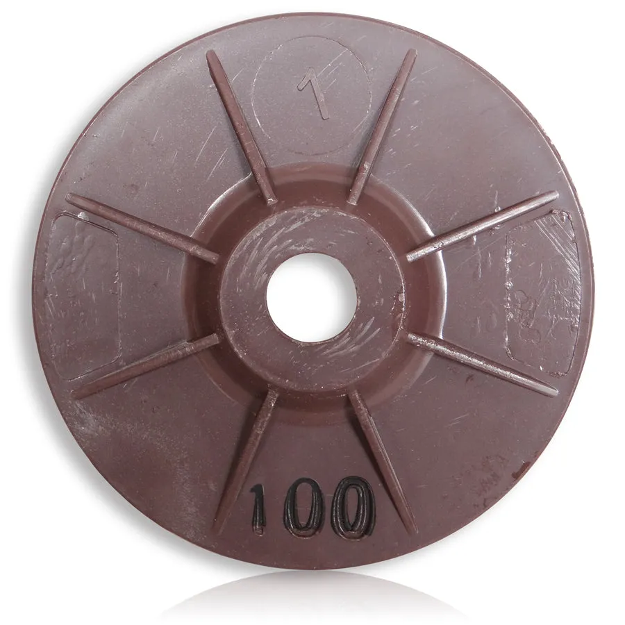 Polishing Pads with Plastic backer 100mm x 16mm 100# Dry & Wet