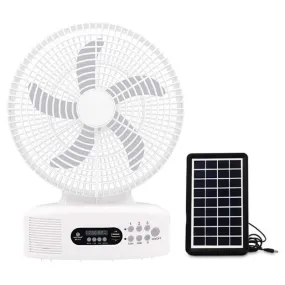 Portable 12-Inch Solar Rechargeable Smart Ac/ Dc Fan