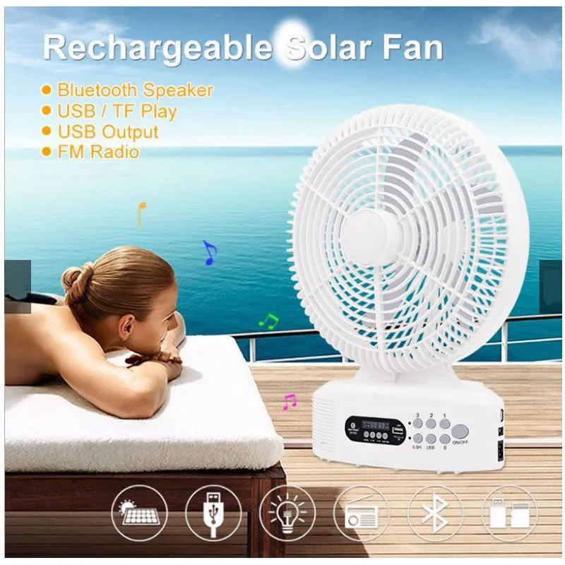 Portable 12-Inch Solar Rechargeable Smart Ac/ Dc Fan