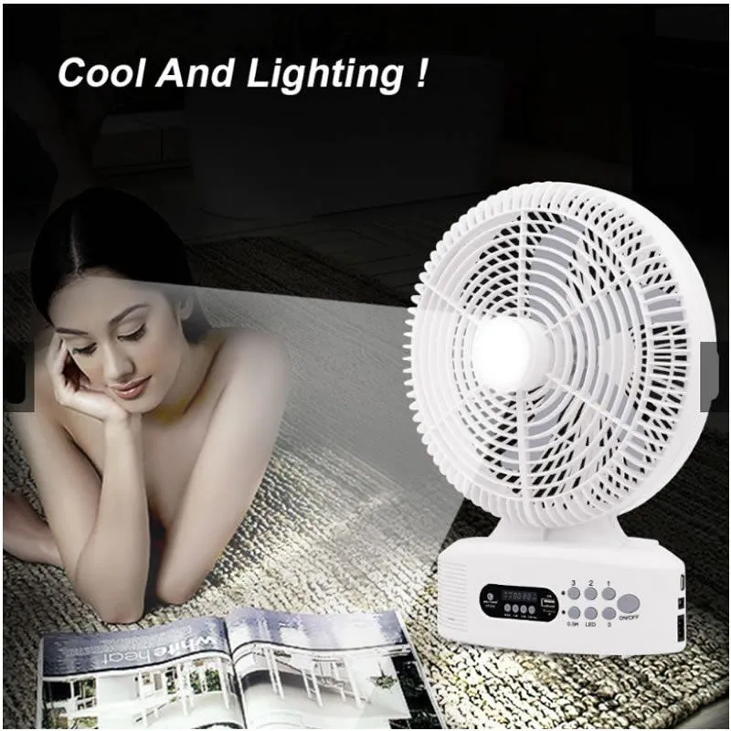 Portable 12-Inch Solar Rechargeable Smart Ac/ Dc Fan