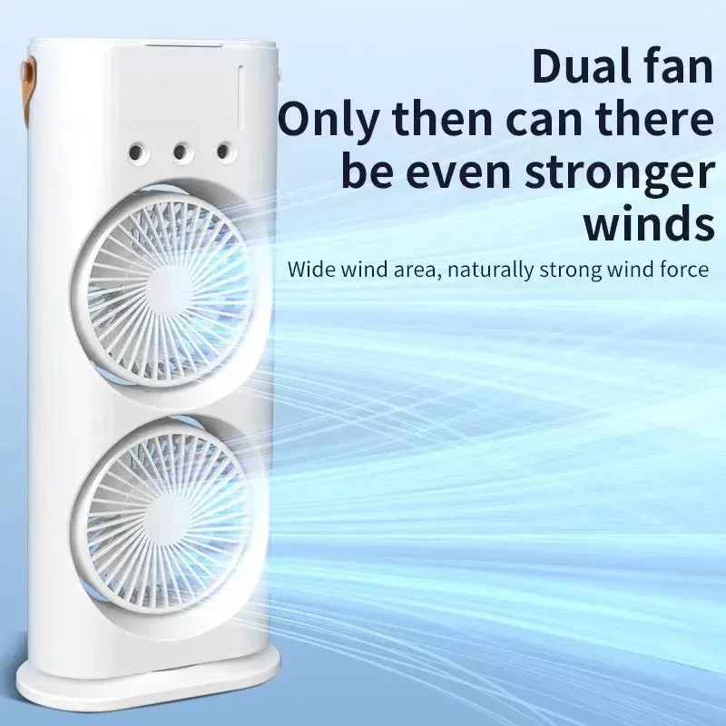 Portable Double Fan Cooling Spray Air Conditioning