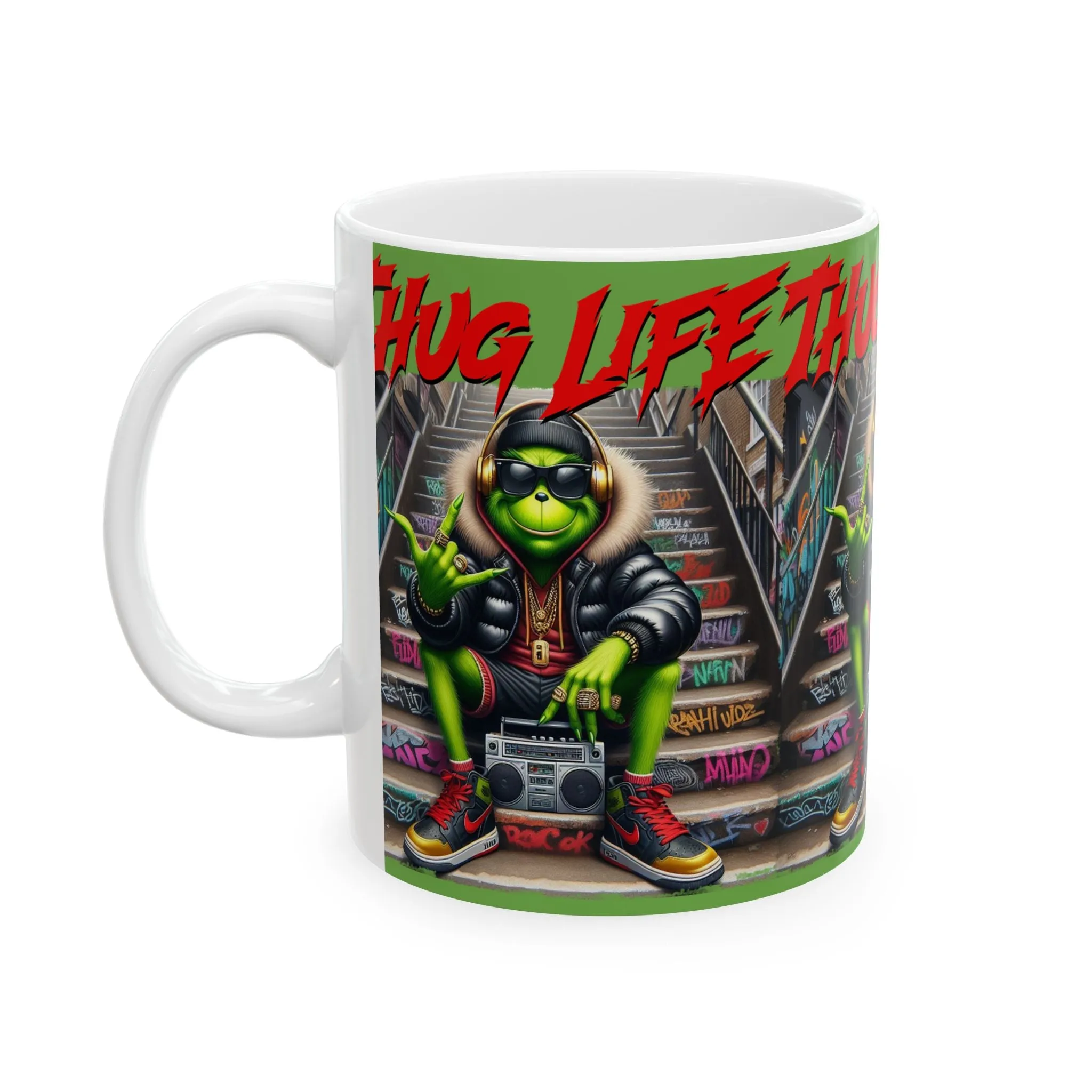 Princess Grace Thug Life Kermit Ceramic Mug - Cool Hip-Hop Style Coffee Cup