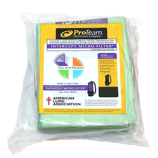 ProTeam 100331 Intercept Micro Filter Bag, Open Collar, Fits 10 Qt. Backpacks (10 pk.)