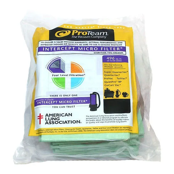 ProTeam 100431 Intercept Micro Filter Bag, Open Collar, Fits 6 Qt Backpacks (10 pk.)