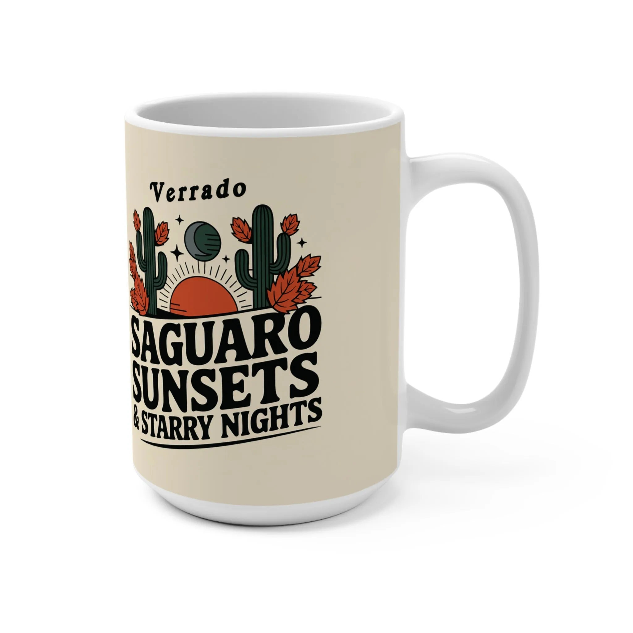 "Saguaro Sunsets & Starry Nights Verrado" 15oz Ceramic Mug – Coffee Lover’s Delight