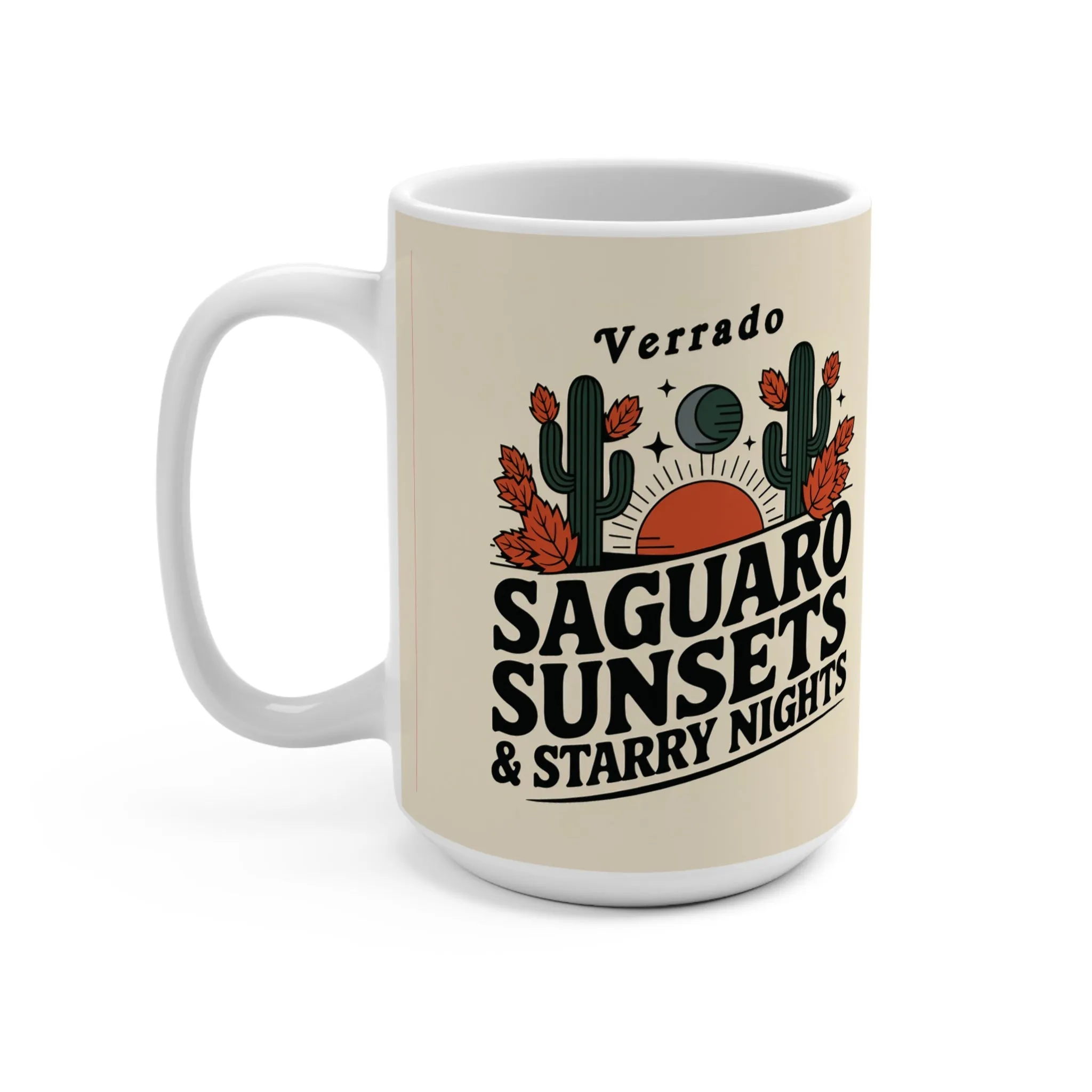 "Saguaro Sunsets & Starry Nights Verrado" 15oz Ceramic Mug – Coffee Lover’s Delight