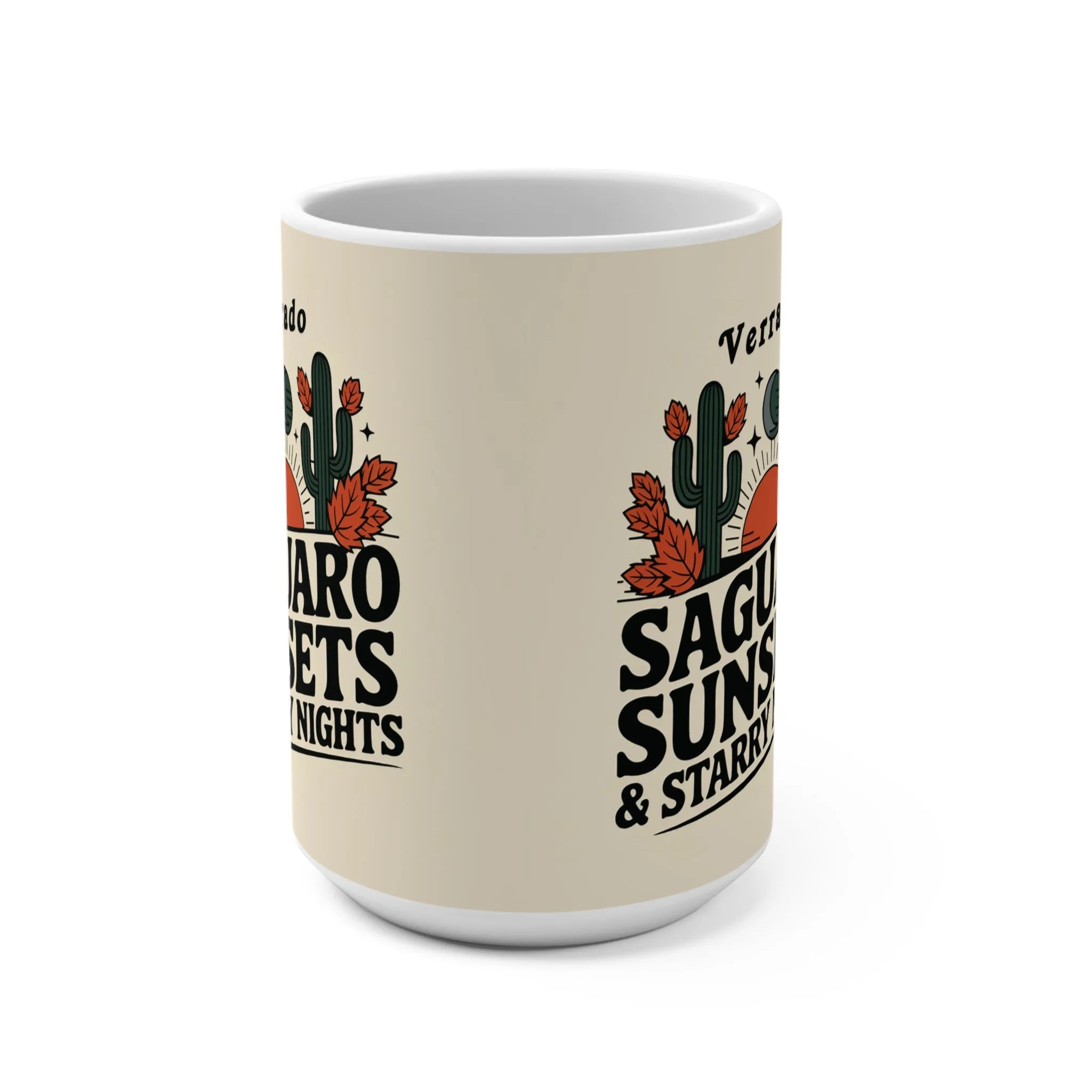 "Saguaro Sunsets & Starry Nights Verrado" 15oz Ceramic Mug – Coffee Lover’s Delight