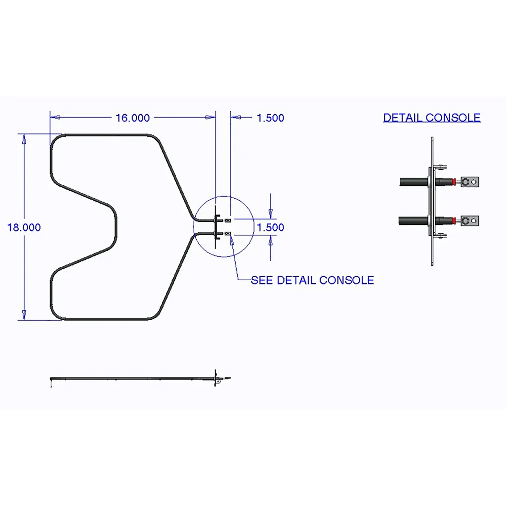 Range Kleen 7502 Bake Element GE RCA and Hotpoint (2585W 250V)