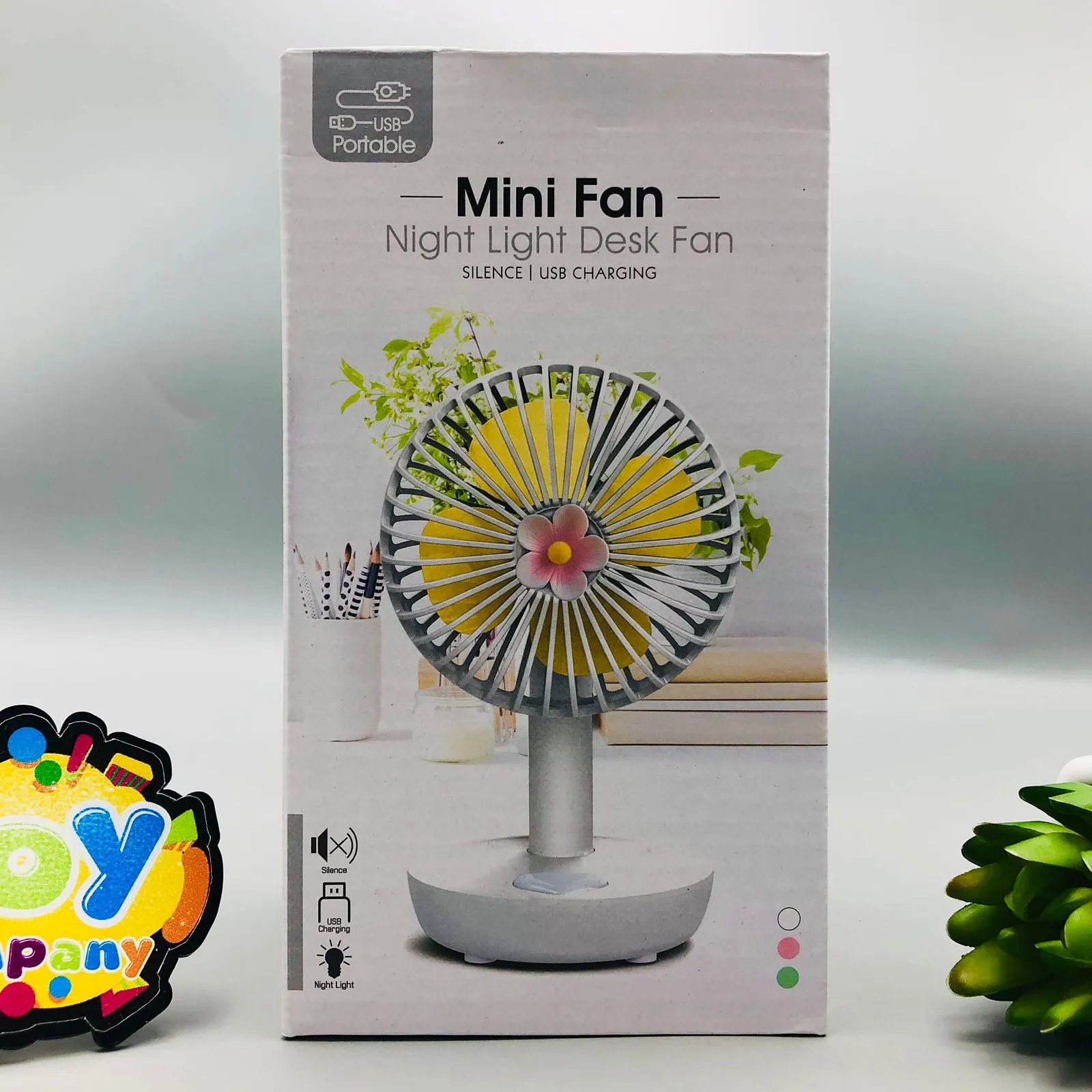 Rechargeable Night Light Mini Desktop Fan