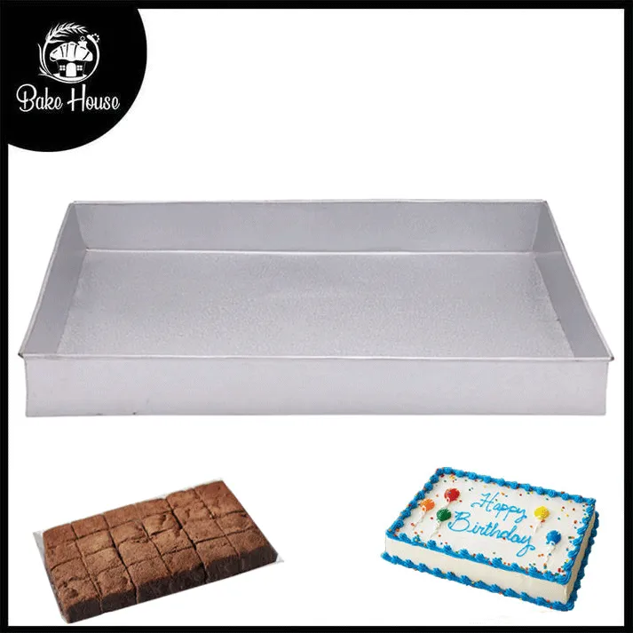 Rectangle Cake & Brownies Baking Tray Galvanized Steel 12 X 16 Inch